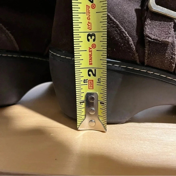 Crocs 11554 Cobbler Brown Leather Suede Fold Over Ankle Slip On Boots Women's 10 - Picture 10 of 10